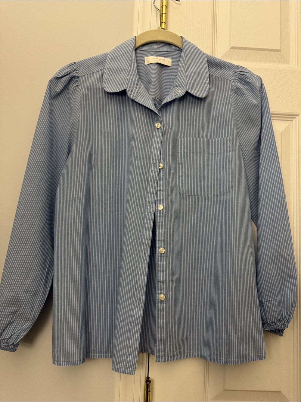 Lucky Brand Light Blue Pinstripe Button-Down Shirt